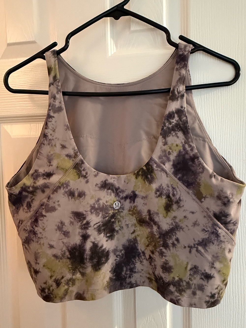 lululemon athletica Tie-Dye Scoop Neck Crop Top - Gray & Olive